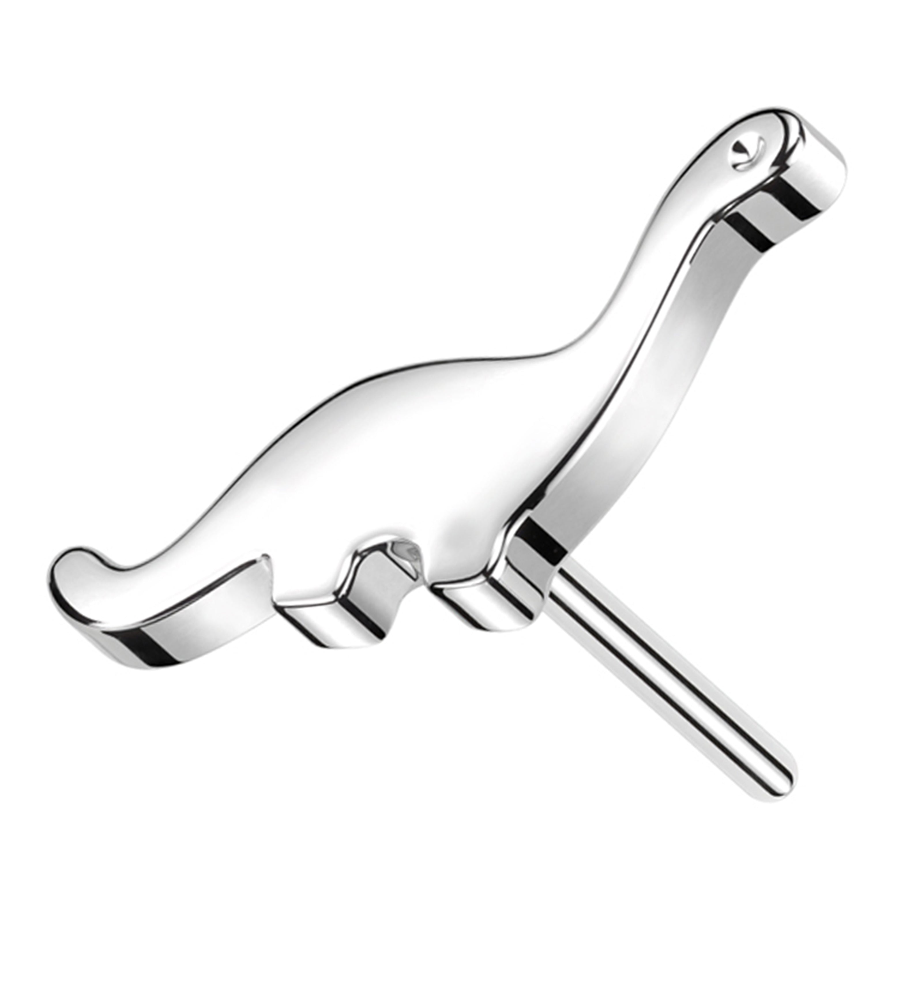 14kt White Gold Threadless Dinosaur Top