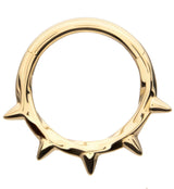 14kt Gold Barbed Hinged Segment Ring
