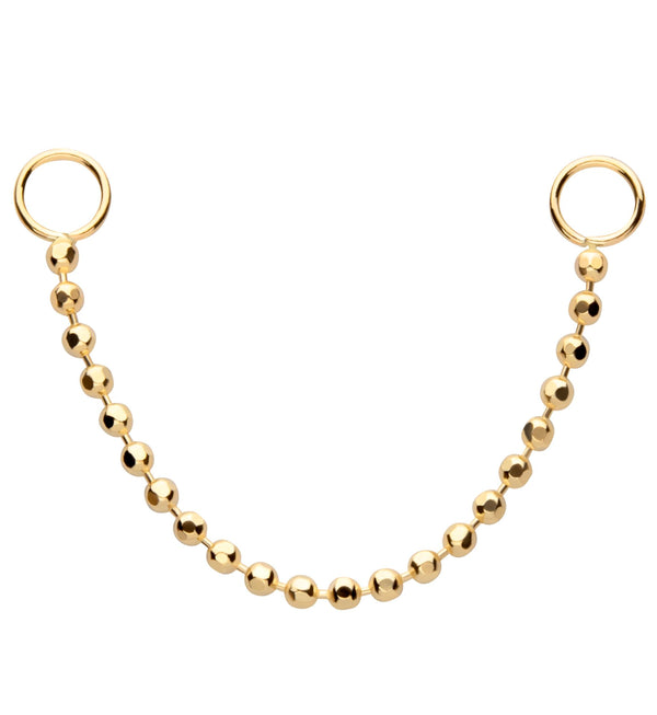 14kt Gold Bead Nose & Cartilage Piercing Chain