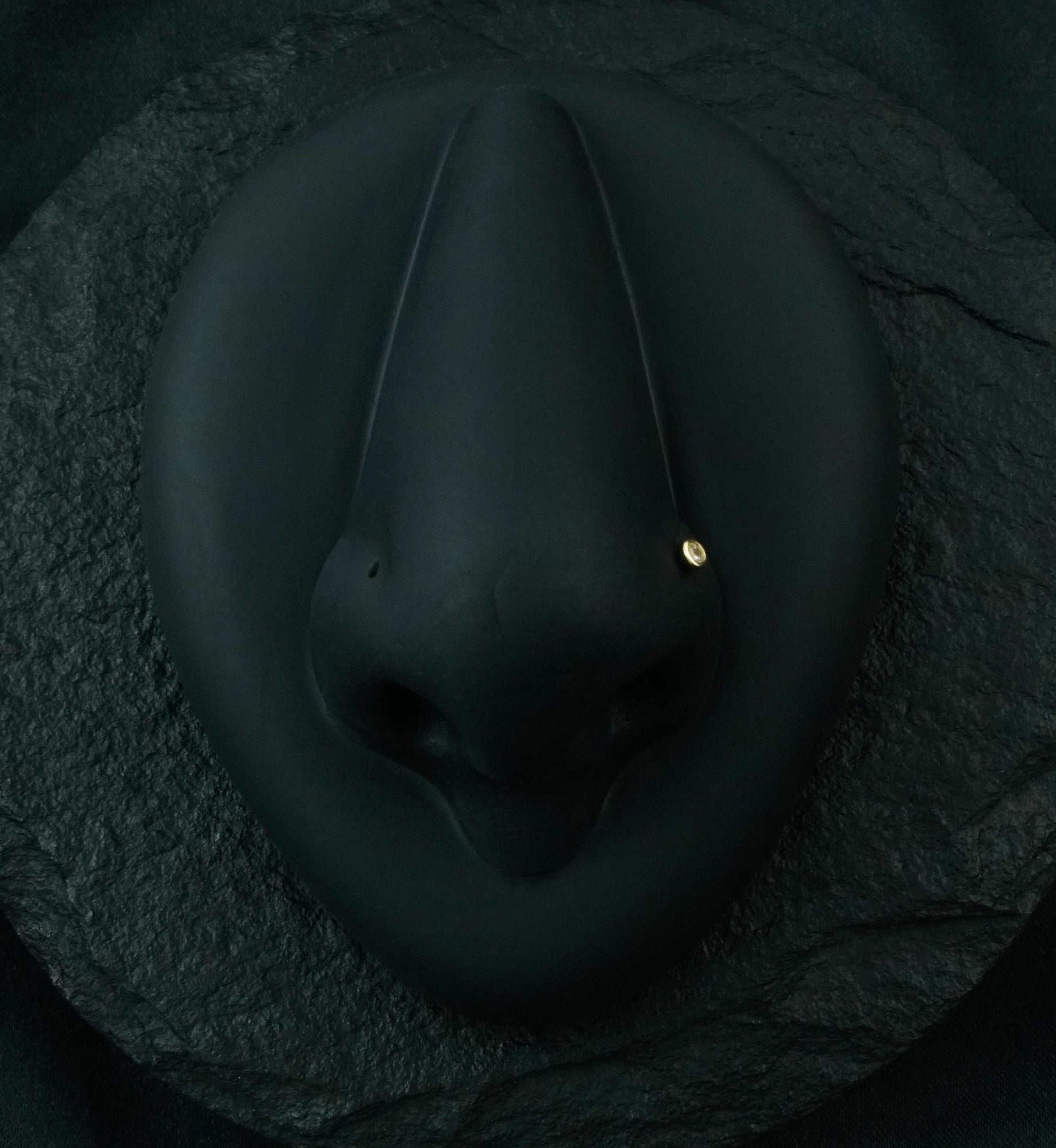 14kt Gold Bezel Set CZ Top Nosebone