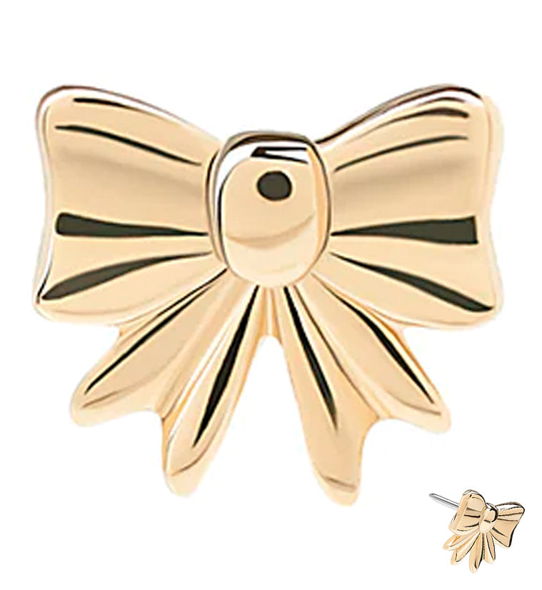 14kt Gold Bow Threadless Top