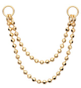 14kt Gold Double Bead Nose & Cartilage Piercing Chain