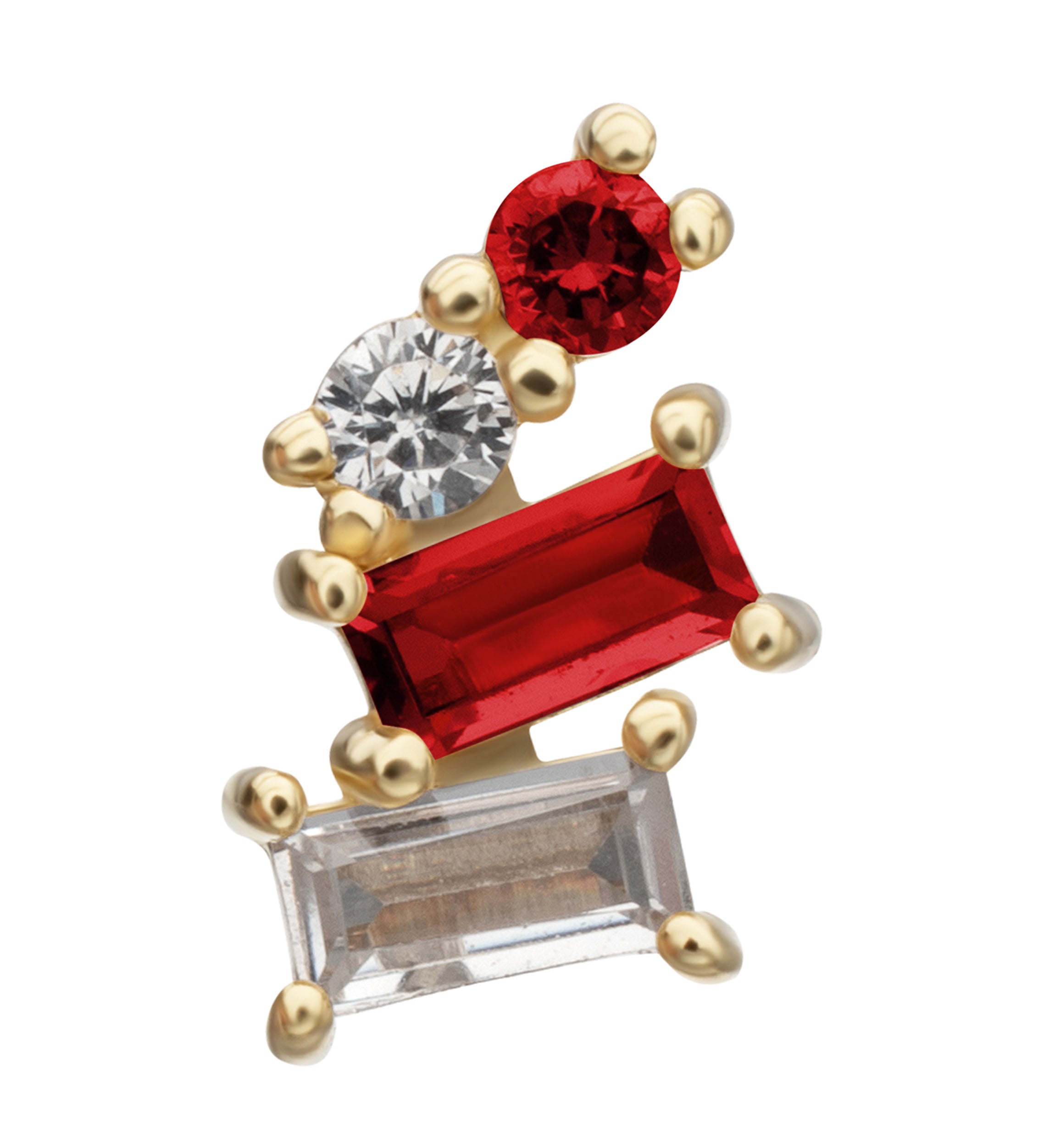 14kt Gold Downpour Garnet CZ Threadless Top