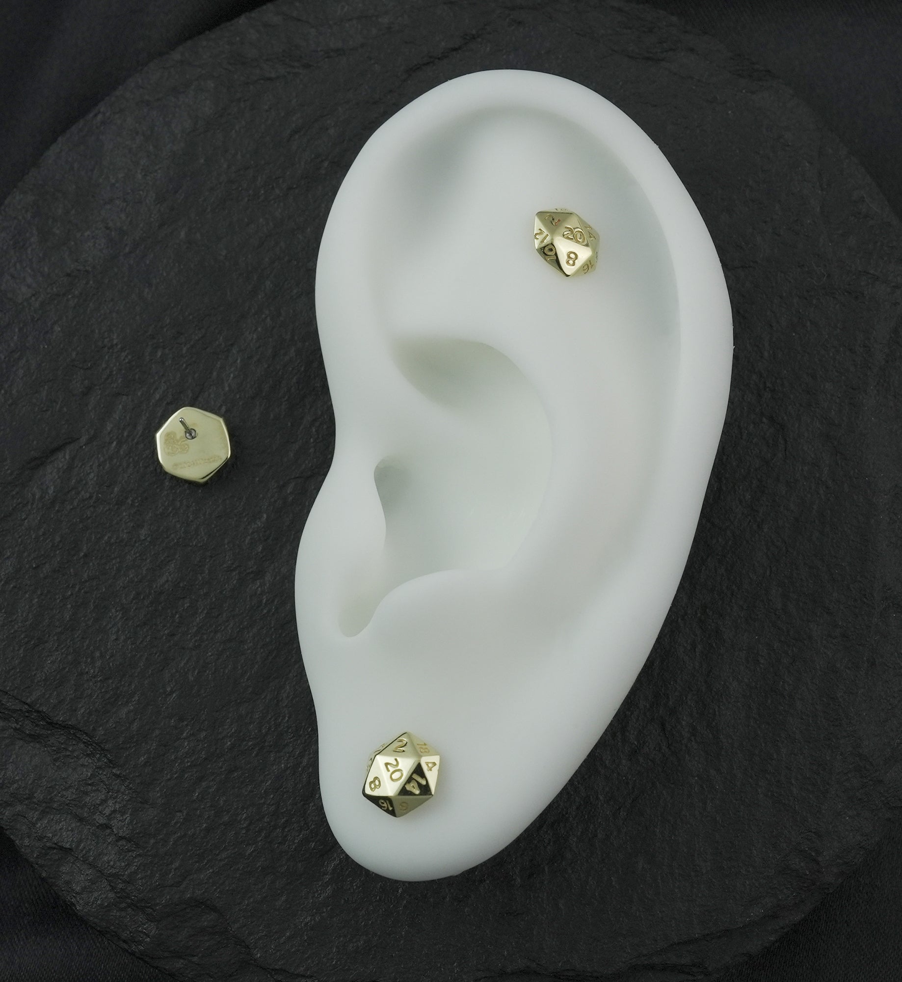 14kt Gold Dungeons & Dragons Dice Threadless Top