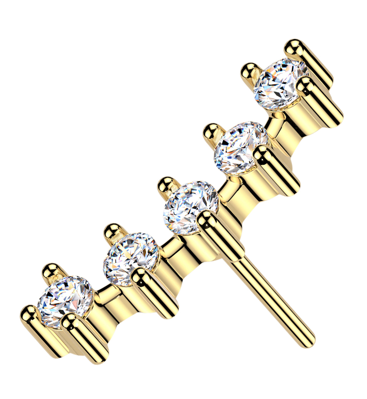 14kt Gold Flex Lab Grown Diamond Threadless Top by Urban Body Jewelry