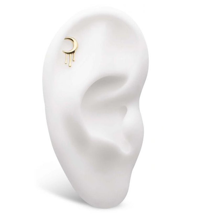 14kt Gold Half Moon Drip Threadless Top