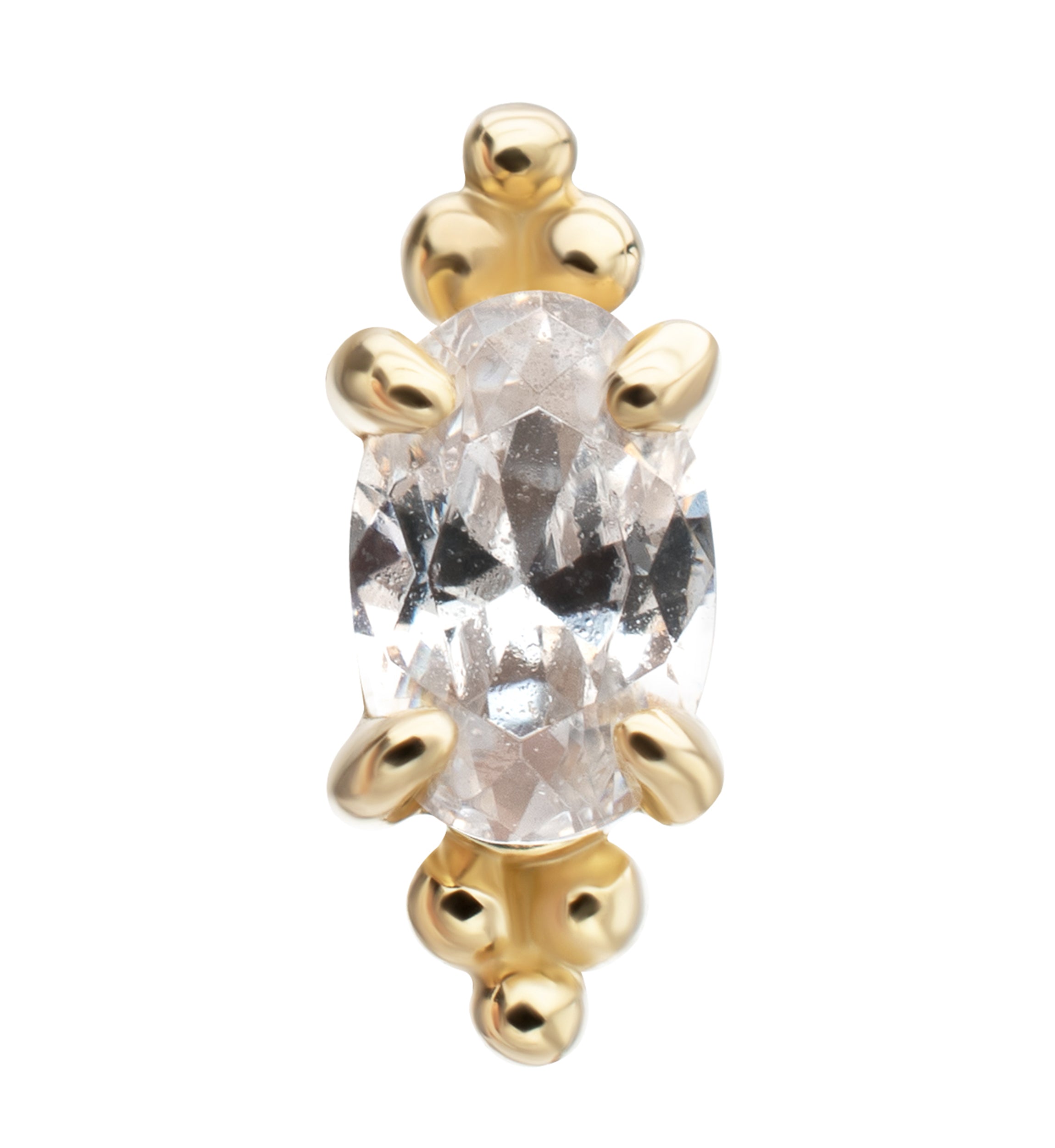 14kt Gold Heirloom CZ Threadless Top