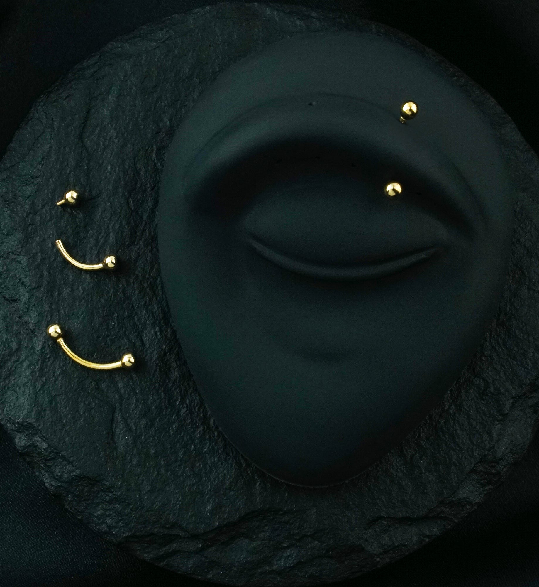 14kt Gold Internally Threaded Curved Barbell