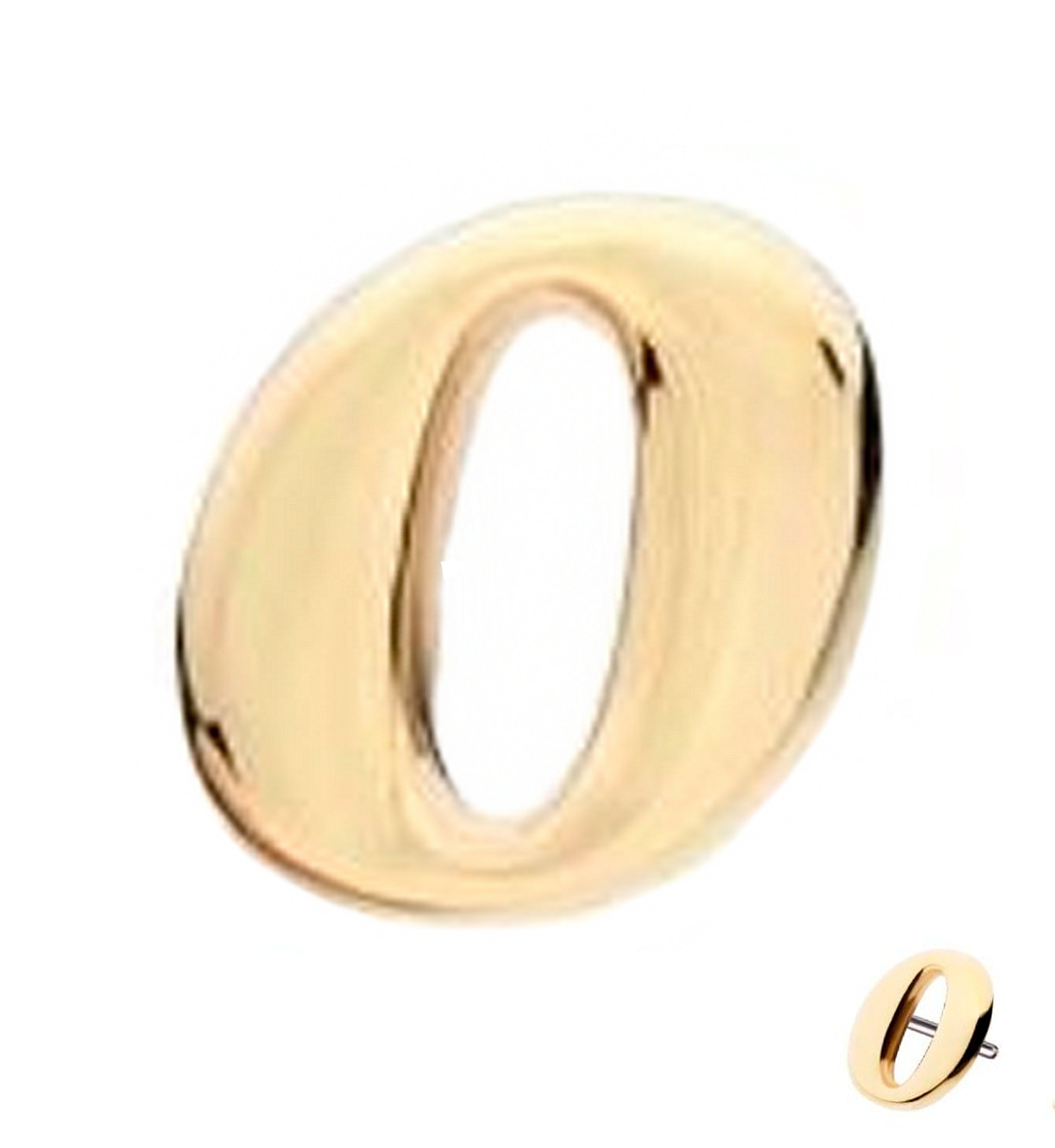 14kt Gold Letter O Threadless Top