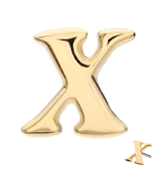 14kt Gold Letter X Threadless Top