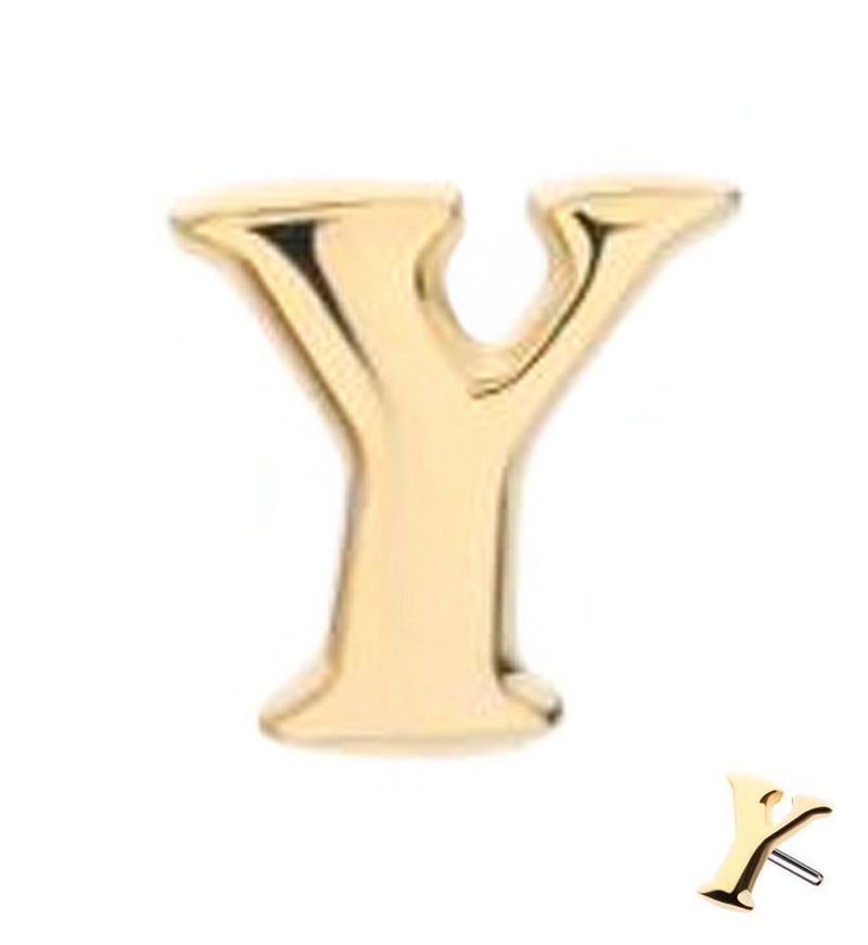 14kt Gold Letter Y Threadless Top