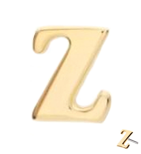 14kt Gold Letter Z Threadless Top
