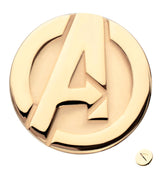 14kt Gold Marvel Avengers Logo Threadless Top