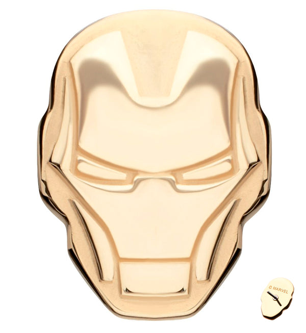 14kt Gold Marvel Iron Man Face Threadless Top