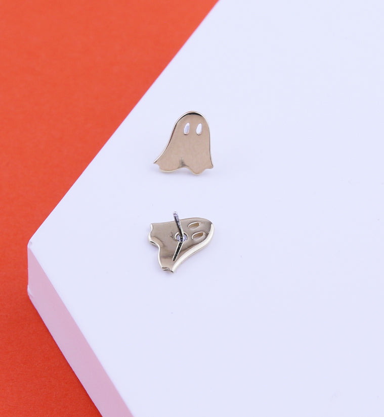 14kt Gold Sheet Ghost Threadless Top | UrbanBodyJewelry.com