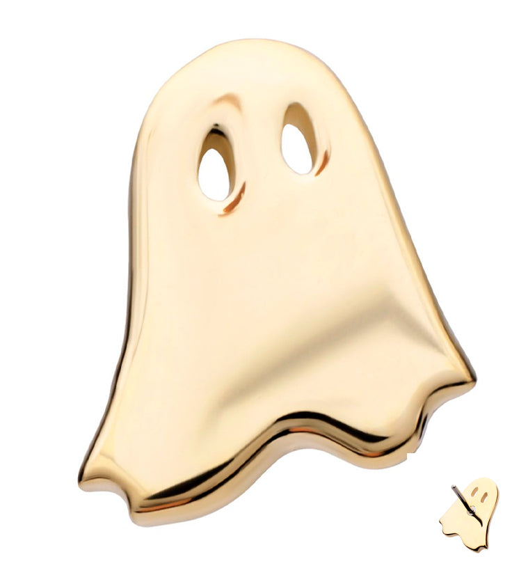 14kt Gold Sheet Ghost Threadless Top | UrbanBodyJewelry.com
