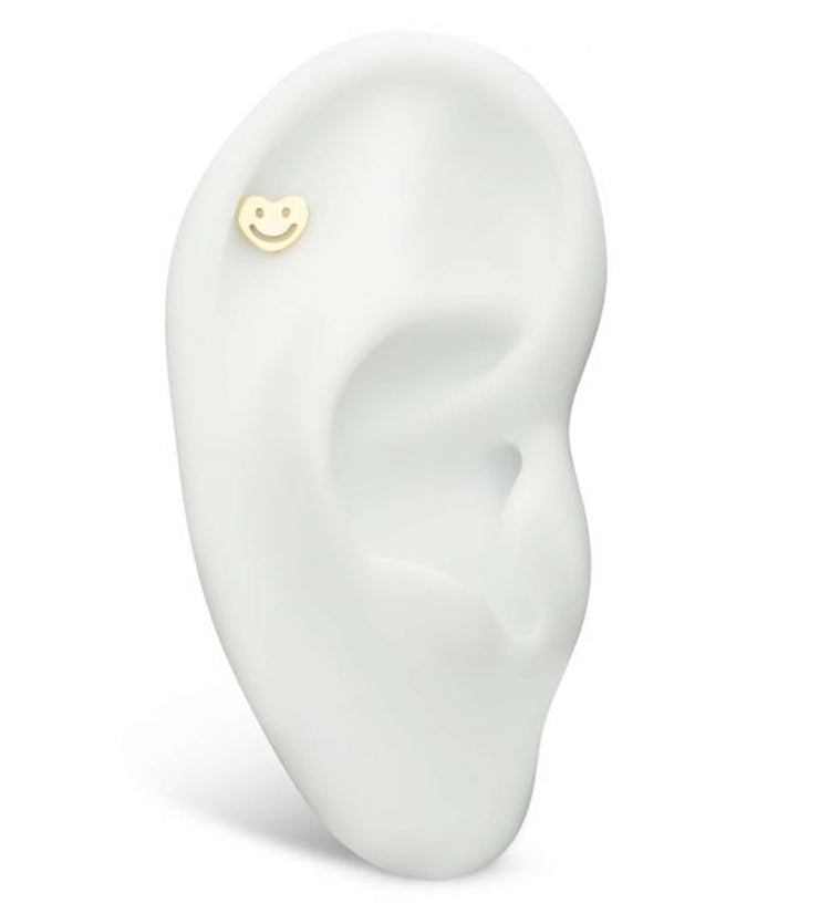 14kt Gold Smiley Heart Threadless Top