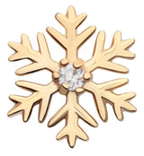 14kt Gold Snowflake Clear CZ Threadless Top