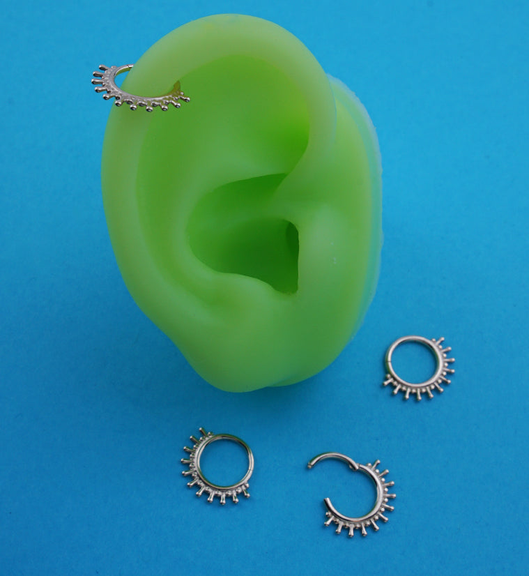 14kt Gold Solar Burst Hinged Segment Ring