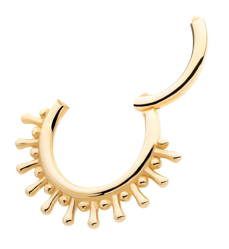 14kt Gold Solar Burst Hinged Segment Ring