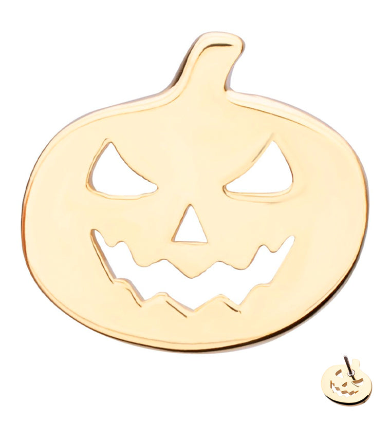 14kt Gold Stingy Jack Pumpkin Threadless Top