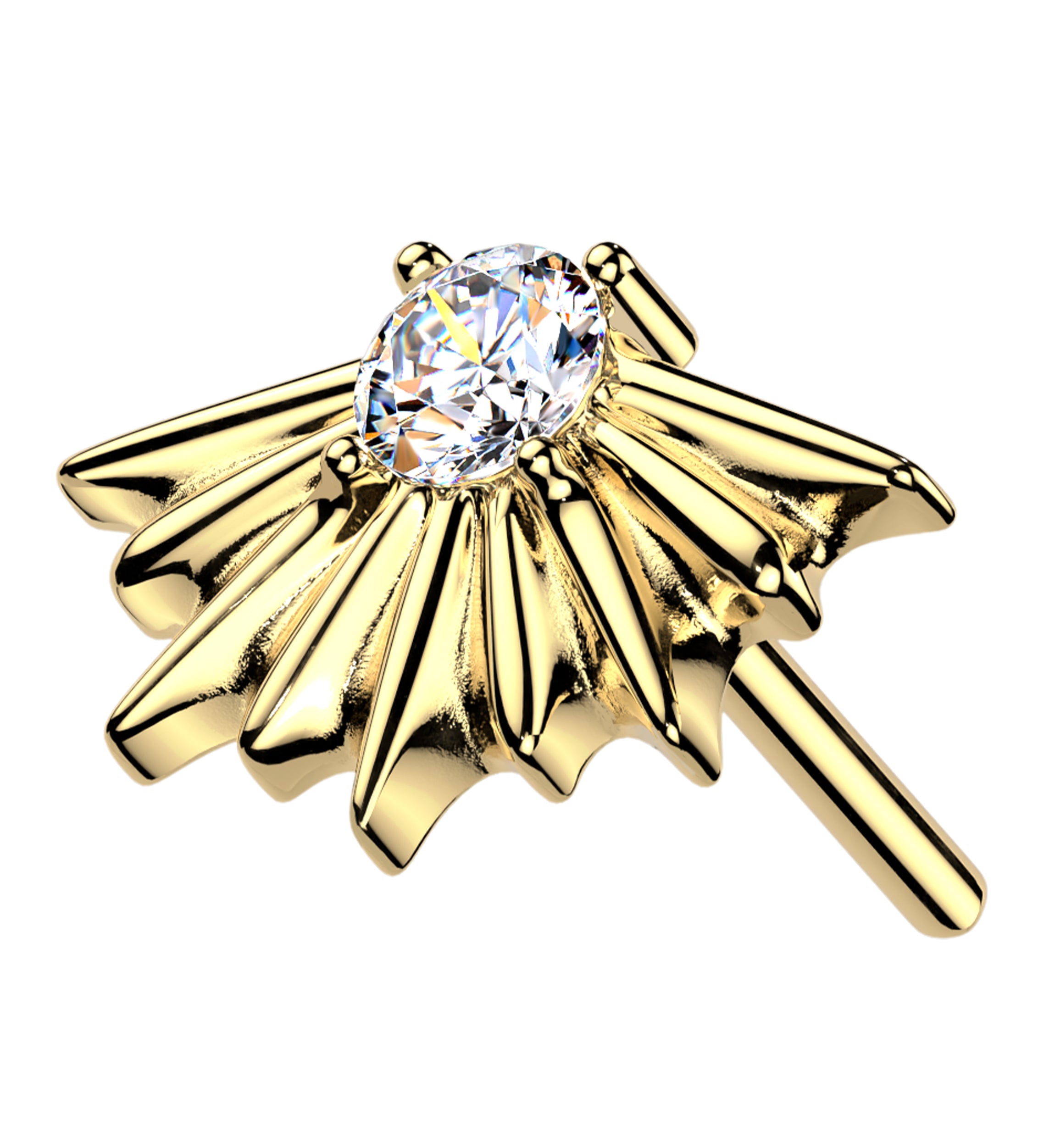 14kt Gold Sunset CZ Threadless Top