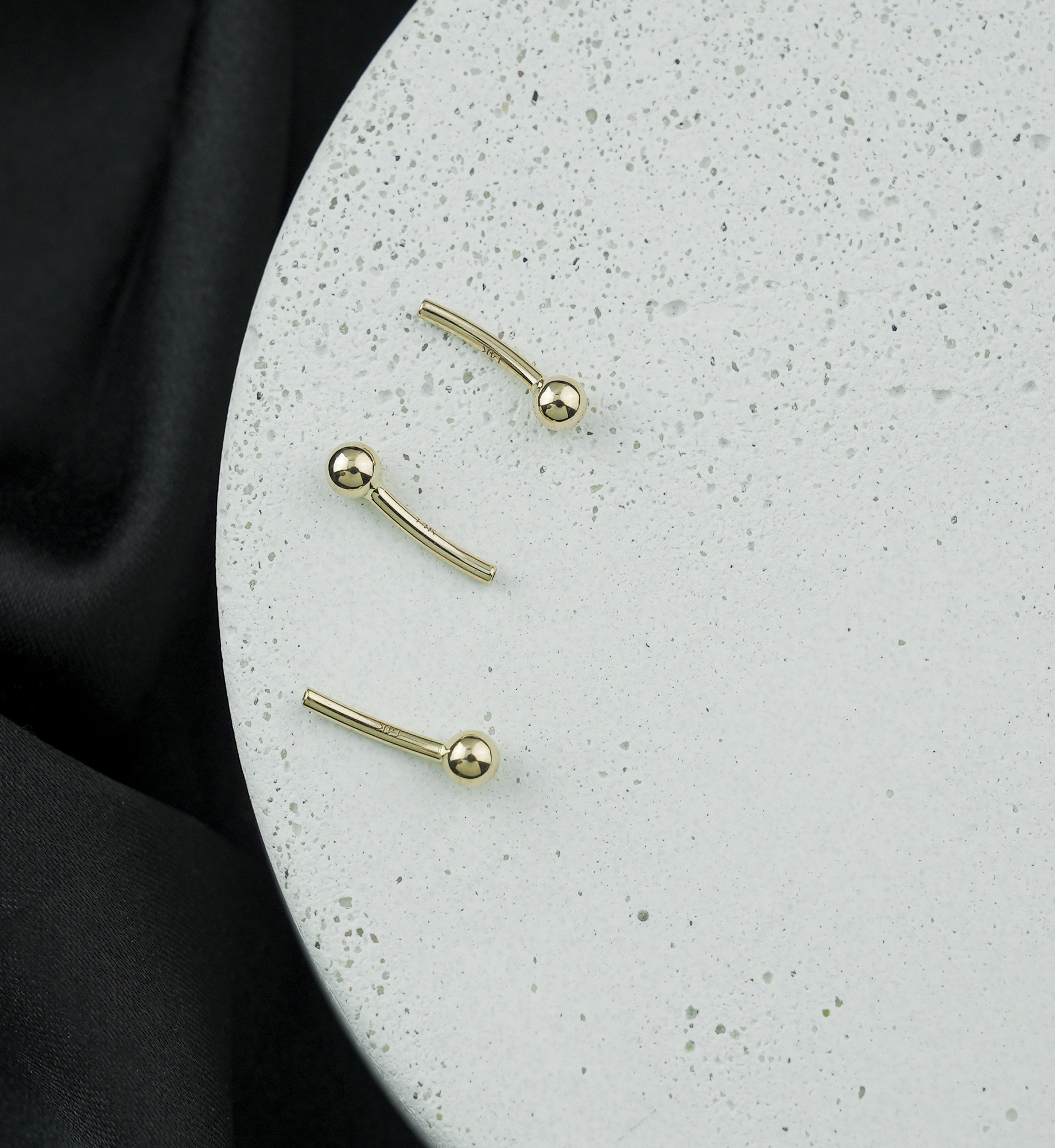 14kt Gold Threadless Curved Barbell (Post Only)