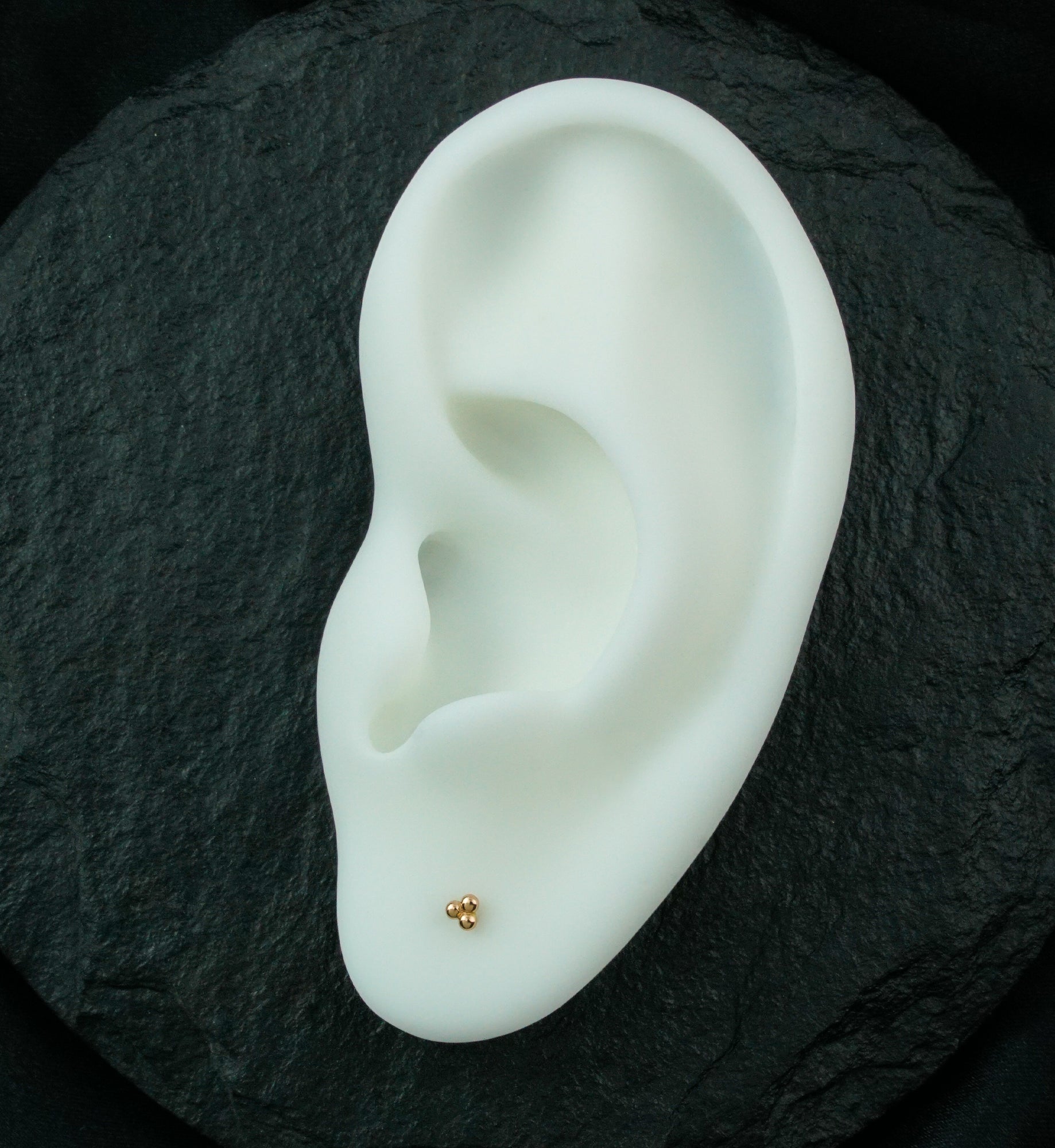 14kt Rose Gold Trinity Ball Threadless Top