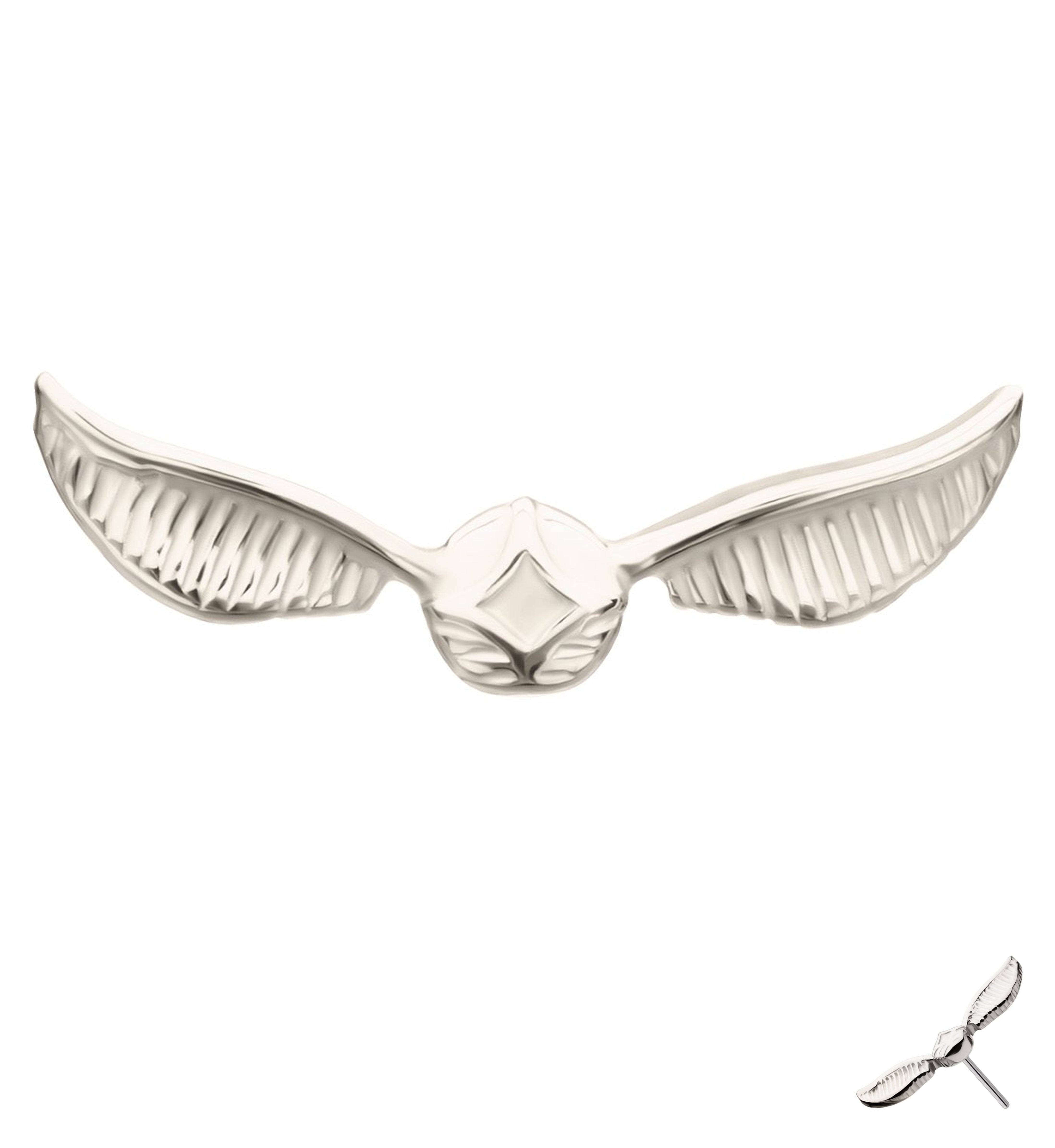 14kt White Gold Golden Snitch Threadless Top