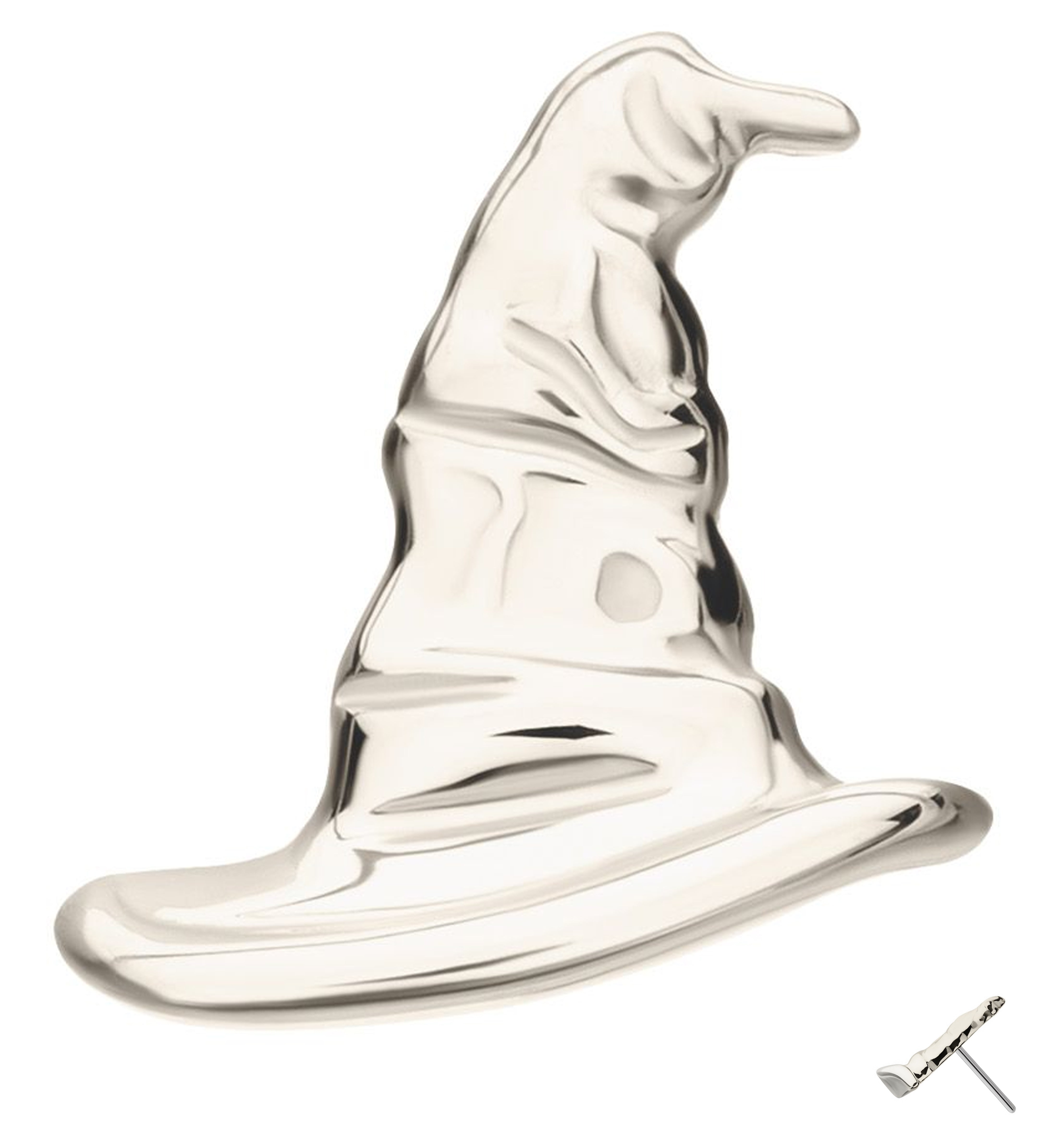 14kt White Gold Sorting Hat Threadless Top