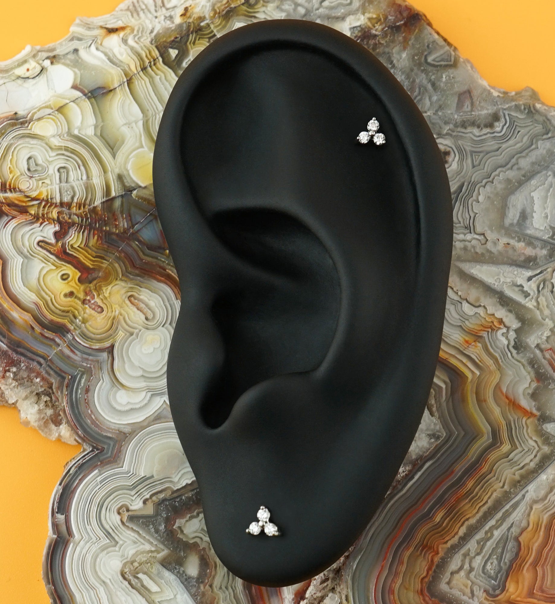 18G Trinity CZ Internally Threaded Labret