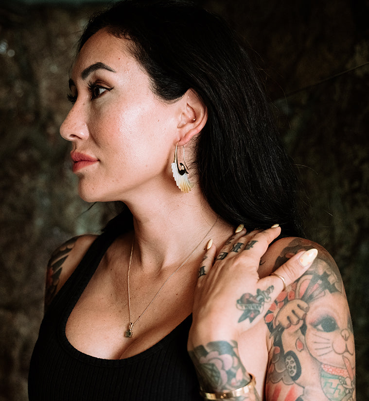 18G Aileron Brass MOP Hangers / Earrings