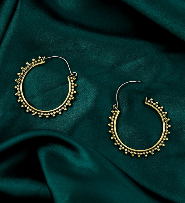 Beaded Brass Hangers - Earrings