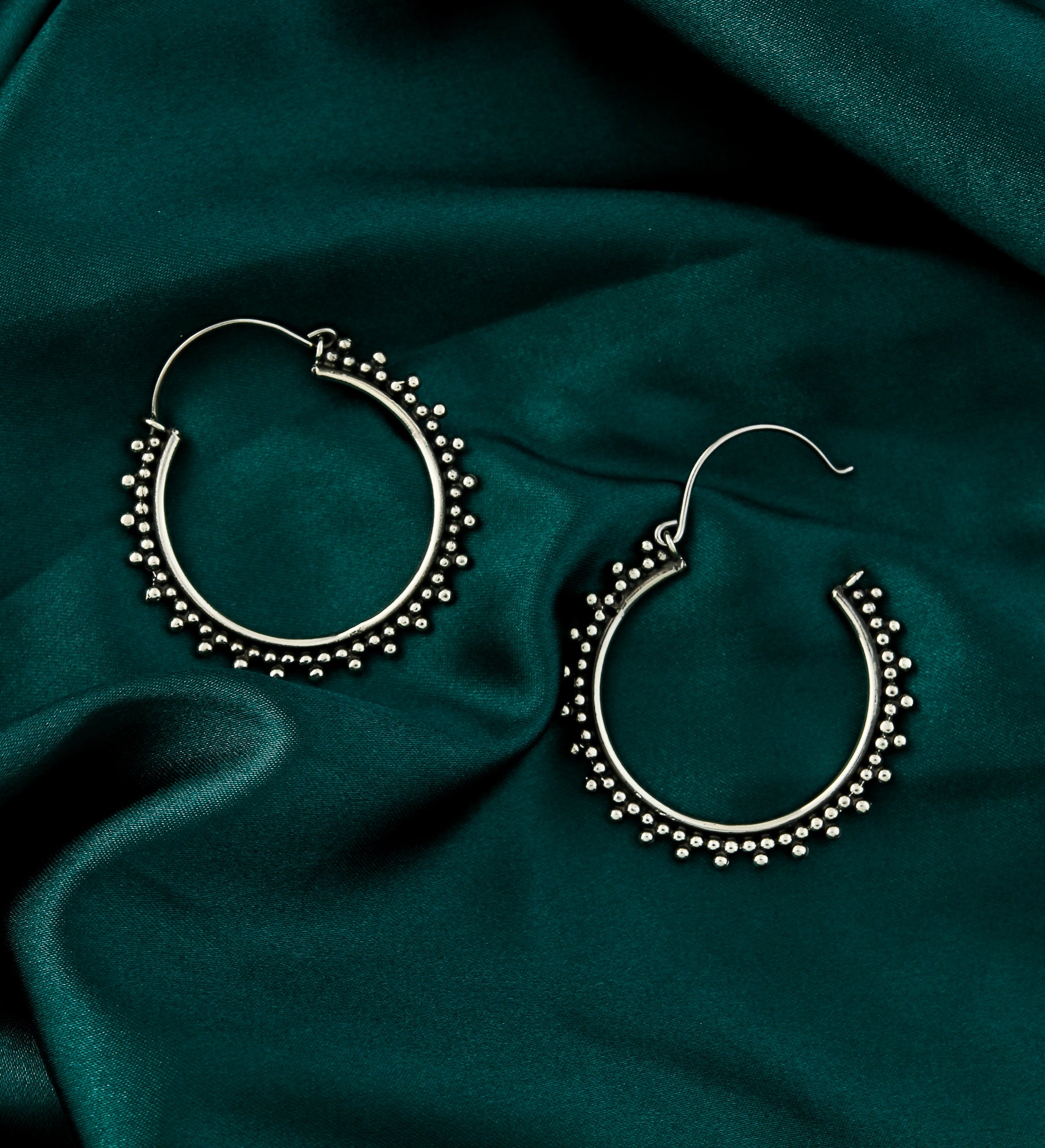 18G Beaded White Brass Hangers - Earrings