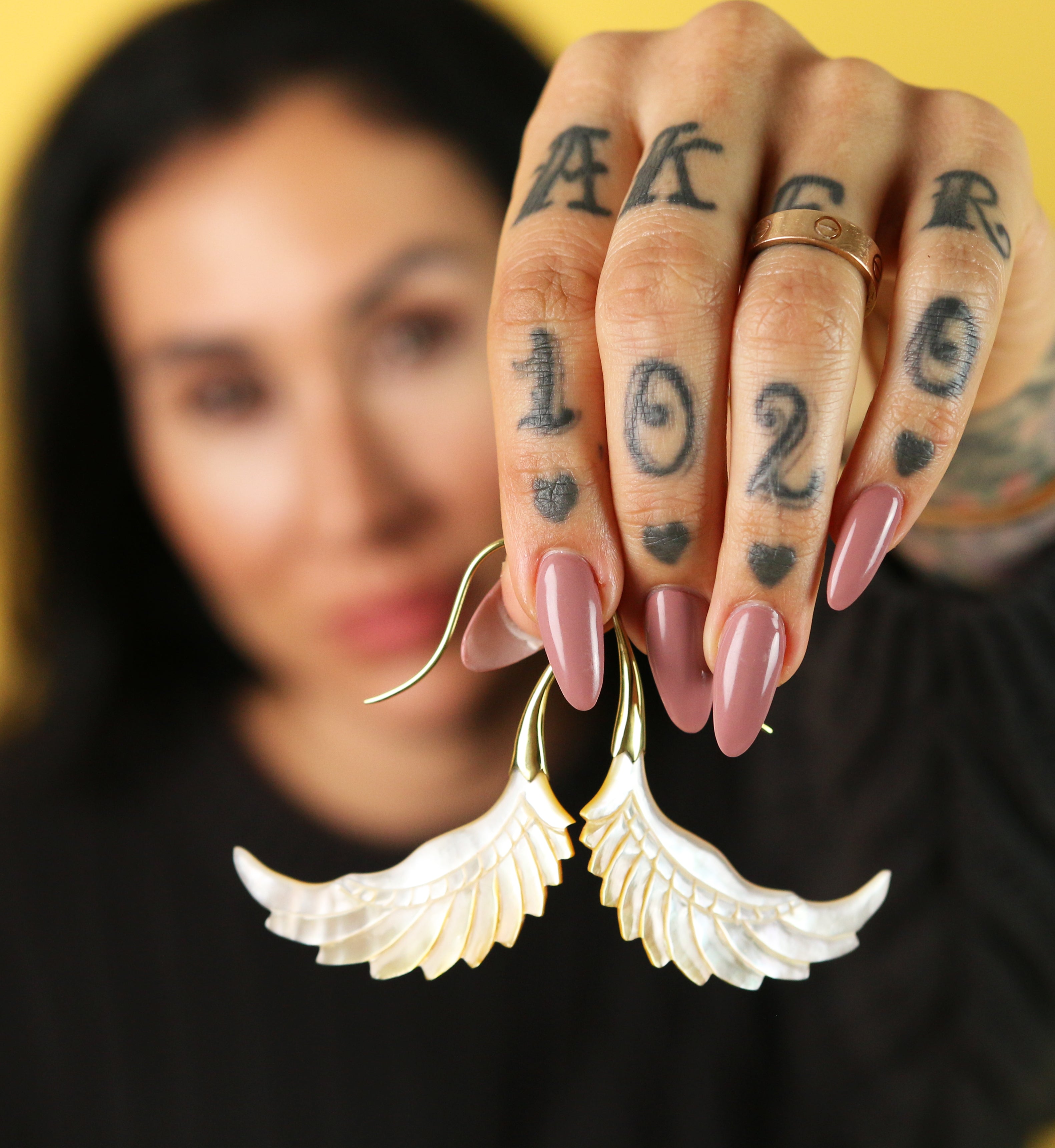 18G Pinion Brass MOP Hangers / Earrings