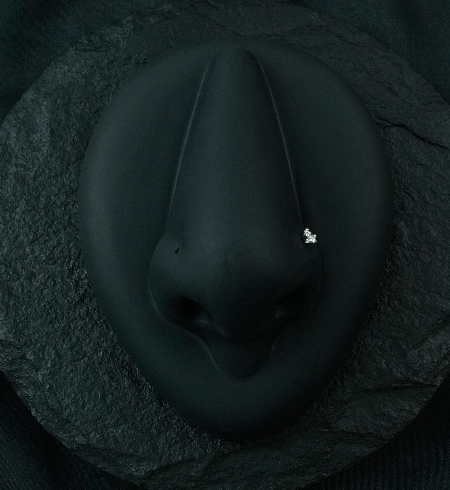 20G 14kt White Gold Nose Ring Stud