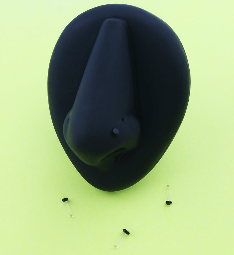 20G Black Top Glass Nosebone