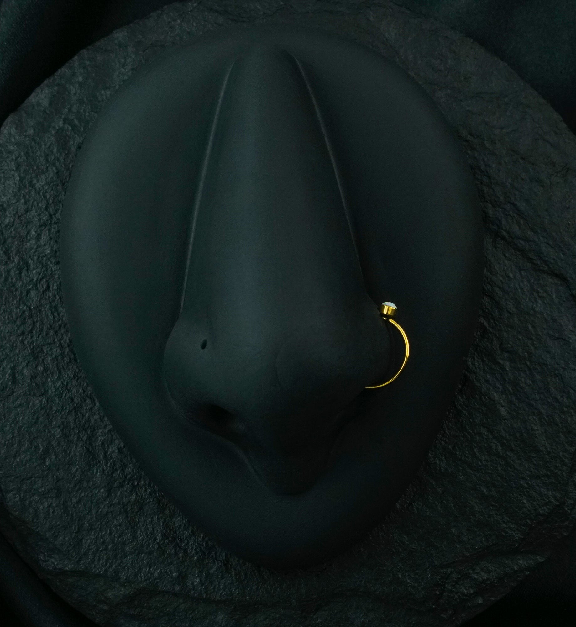 20G Gold PVD Opalite Top Hoop Ring