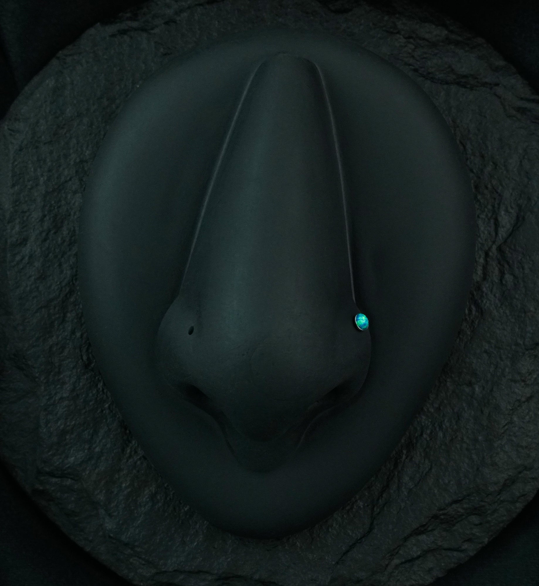 20G Green Opalite L Bend Nose Stud