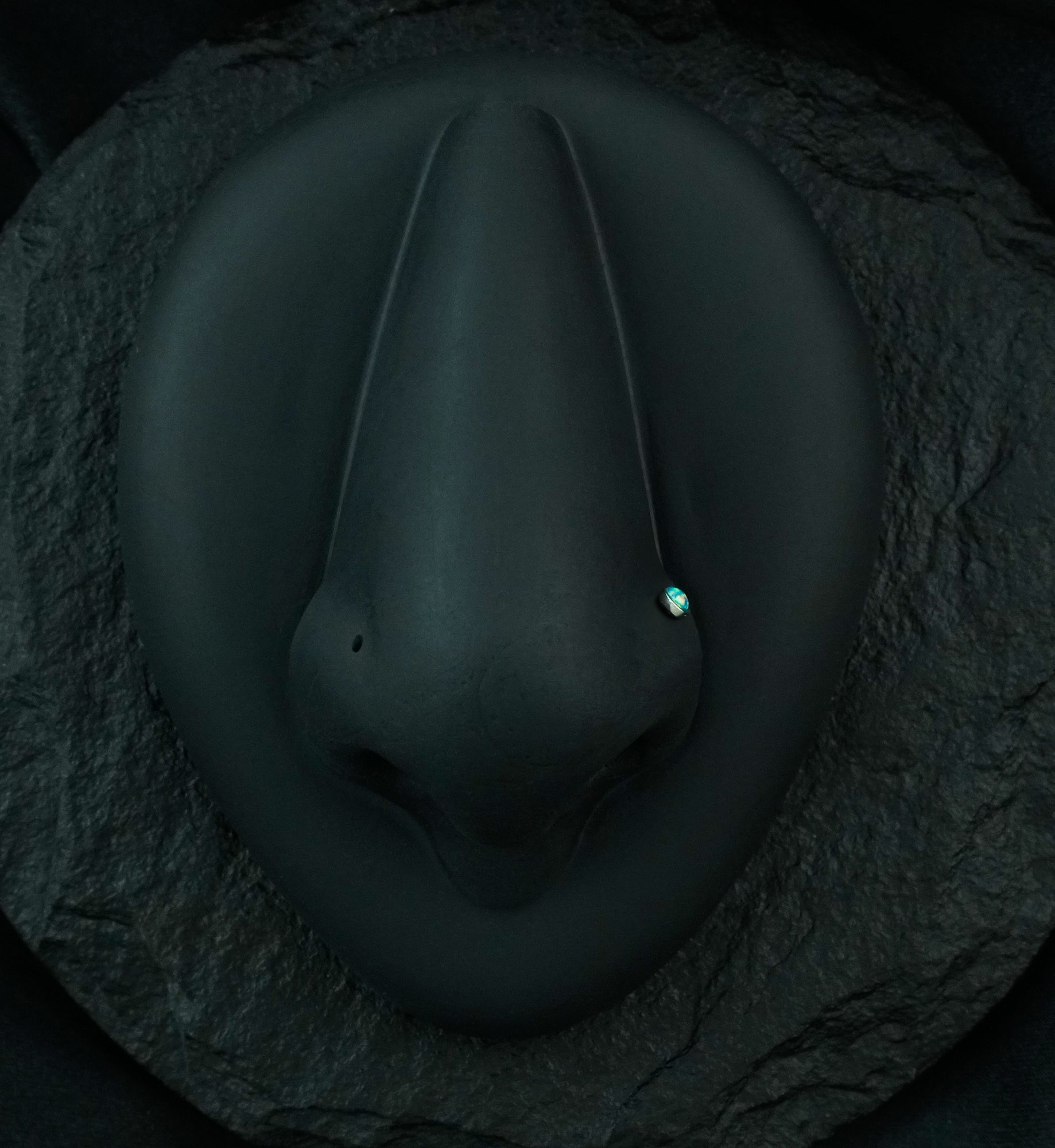 20G Green Opal Nosebone Stud