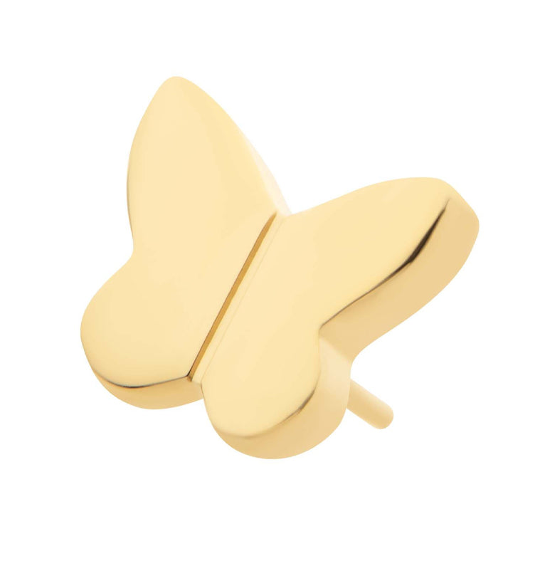 24kt Gold PVD Butterfly Wings Titanium Threadless Top