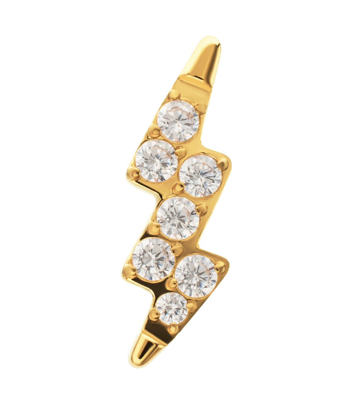 24kt Gold PVD Charged Up CZ Titanium Threadless Top