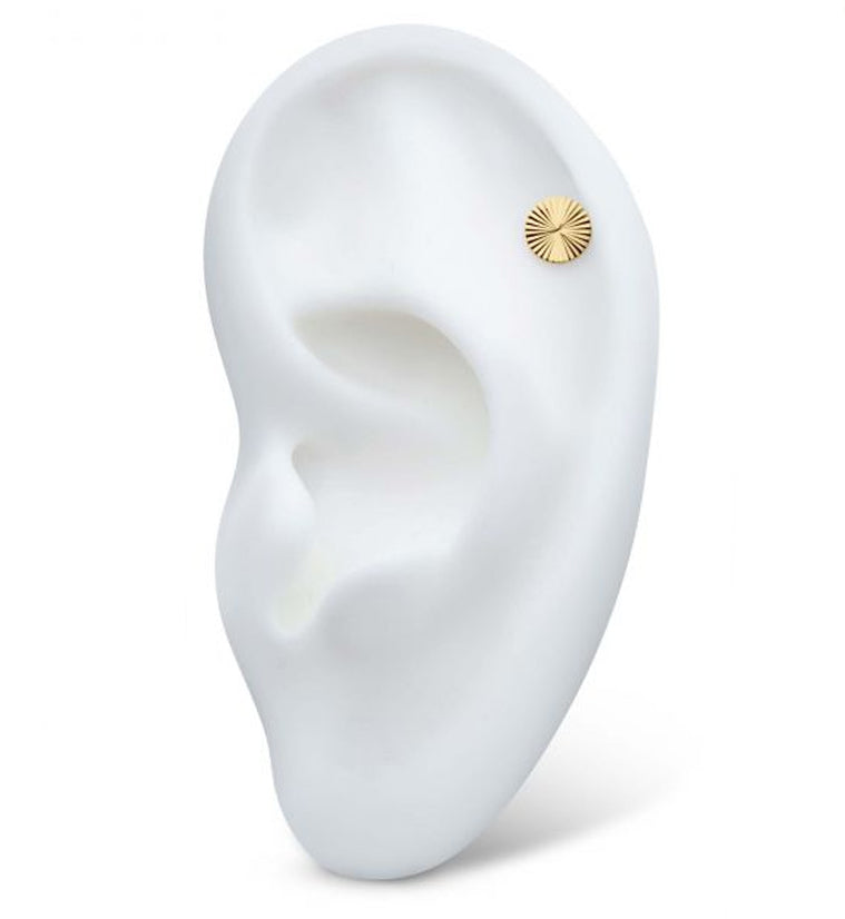 24kt Gold PVD Crinkle Disk Internally Threaded Top