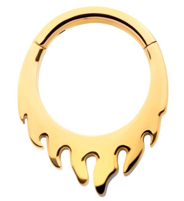 24kt Gold PVD Flame Titanium Hinged Segment Ring