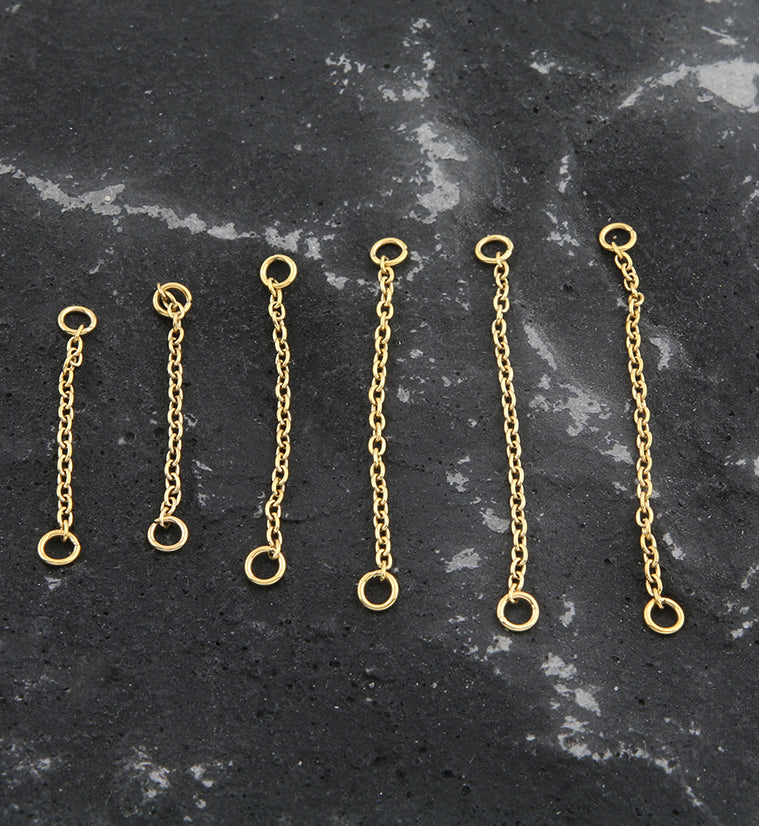Titanium Rolo Riege 24kt Gold PVD Rolo Titanium Nose & Cartilage Piercing Chain ...