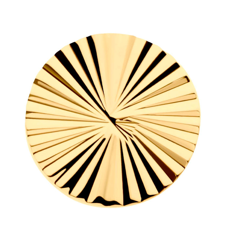 24kt Gold PVD Score Disk Titanium Threadless Top