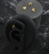 24kt Gold PVD Score Heart Titanium Threadless Top