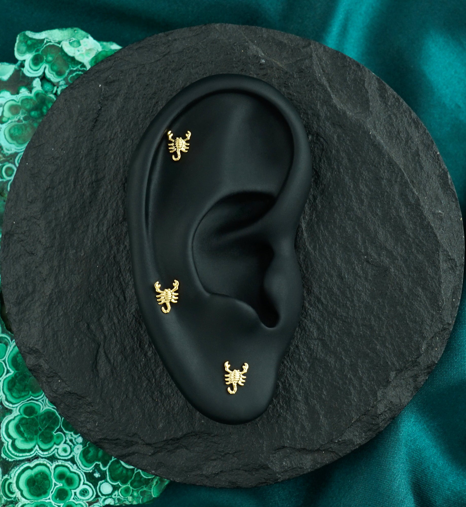 24kt Gold PVD Scorpion Titanium Threadless Top
