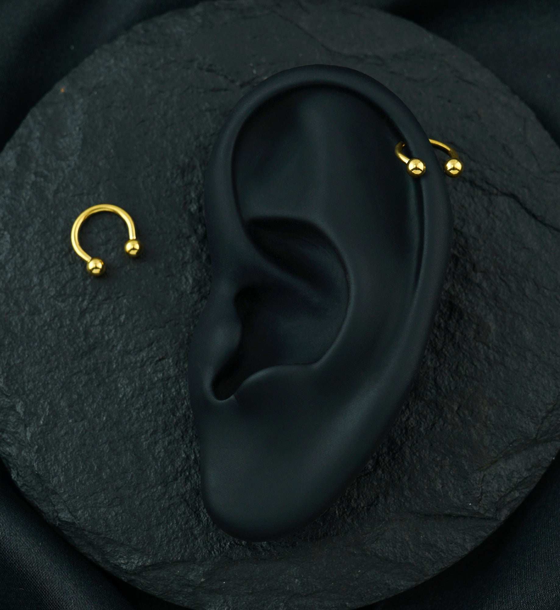 24kt Gold PVD Titanium Circular Barbell