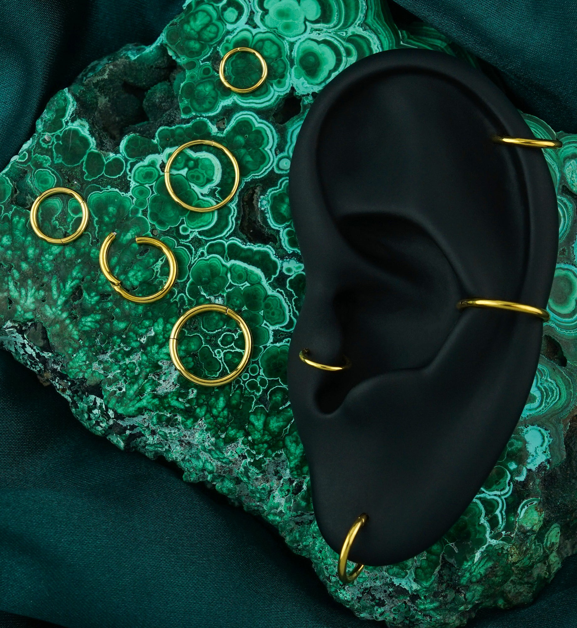 24kt Gold PVD Titanium Hinged Segment Ring